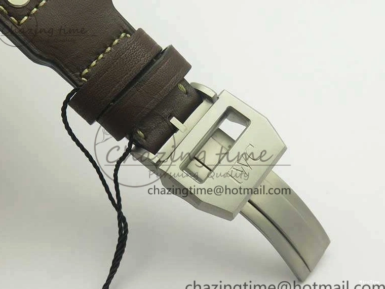 MIROTIME 0228 Big Pilot IW501004 Titanium ZF 1:1 Best Edition Black Dial On Brown Leather Strap A ZeroBulk 7212